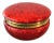 Vintage Red Italian Round Alabaster Hinged Box For Sale
