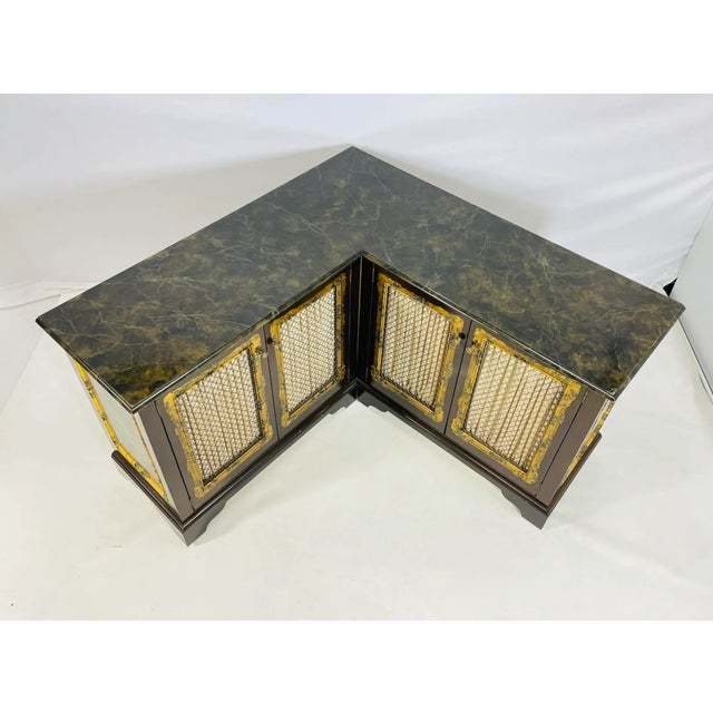 Hollywood Regency Vintage Corner Storage Cabinet Attb to Phyllis Morris, Usa 1950's For Sale - Image 3 of 12