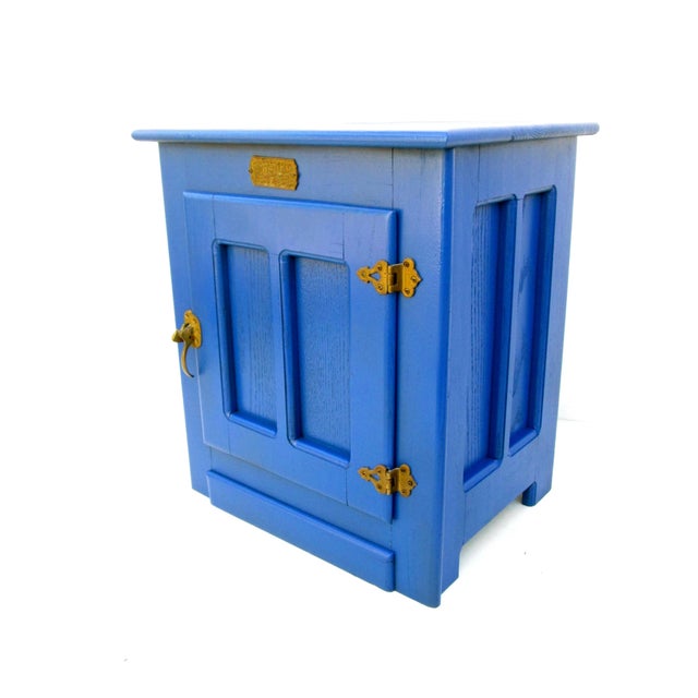 Cobalt Blue Vintage White Clad Side Table Chairish