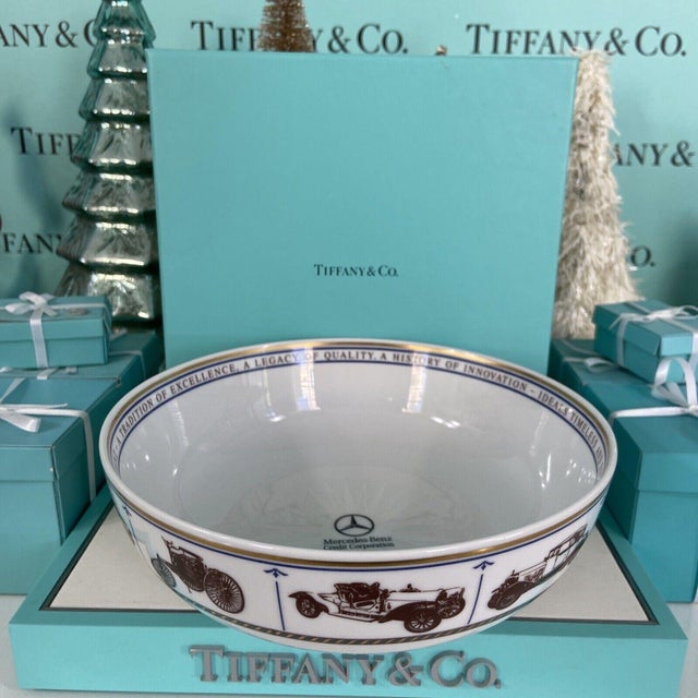 1990s Tiffany Mercedes Benz Porcelain Bowl Commemorative - Made in Japan For Sale - Image 5 of 14