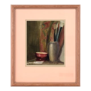 Sumi-E Brushes and Bowl - Still Life by Elizabeth Harrington For Sale