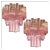 Tronchi Chandeliers with 48 Pink Glasses in the Style of Toni Zuccheri, Murano, 1990, Set of 2 For Sale