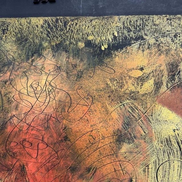 Black 1980s Byron Gálvez Art Pastel Black Paper For Sale - Image 8 of 12