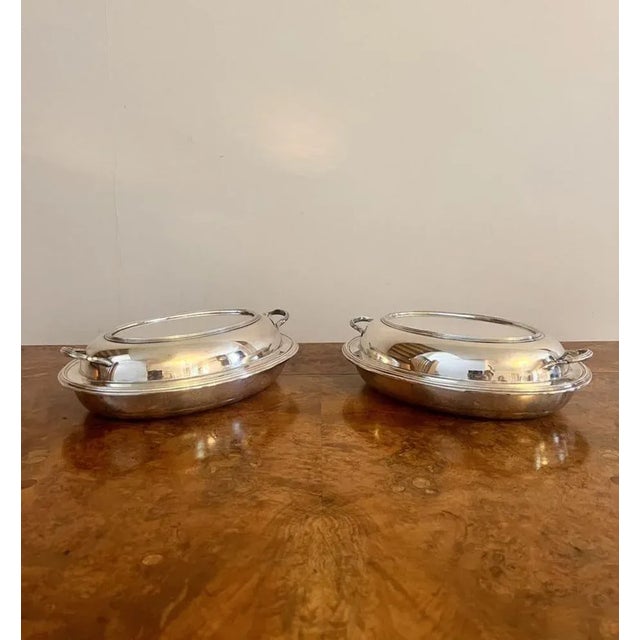 Edwardian Silver-Plated Entree Dishes, 1900s, Set of 2 For Sale - Image 7 of 7
