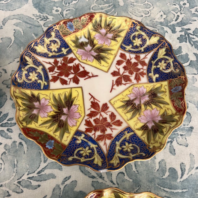 Blue Antique Austrian Ovington Imari Style Gilded Decorative Plates - Set of 4 For Sale - Image 8 of 9