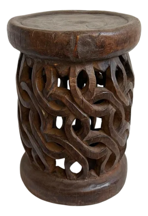 Vintage Flower Bamileke Stool