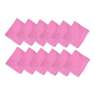 Antique French Pink Napkins, Set of 12 For Sale