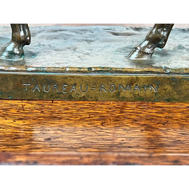 Metal Jean-Baptiste Clesinger “Taureau Romain” Bronze Sculpture, Barbedienne Foundry, Rome 1858 For Sale - Image 7 of 10