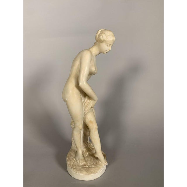 Stone Alabaster Sculpture Diane Au Bain After Falconet (1716-1791) 19th Century For Sale - Image 7 of 8