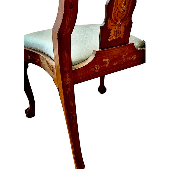 Pair of 19th-Century Dutch-Style Inlaid Side Chairs For Sale - Image 10 of 13