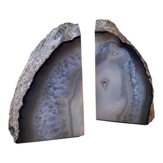 Polished Geode Bookends - A Pair For Sale