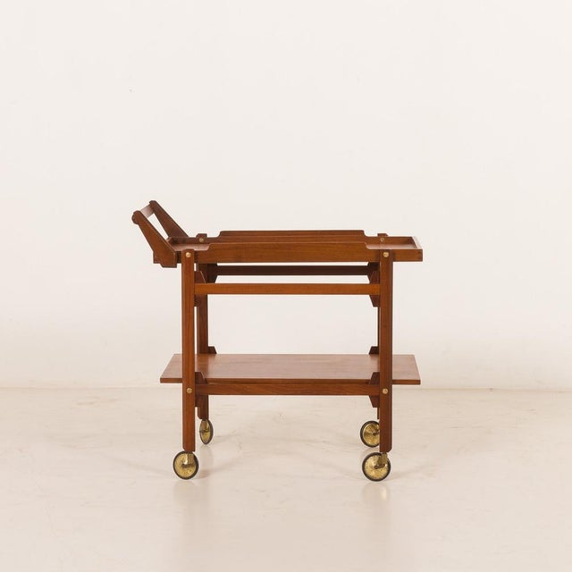 Mid-Century Scandinavian Teak Bar Cart, 1960s For Sale - Image 3 of 18