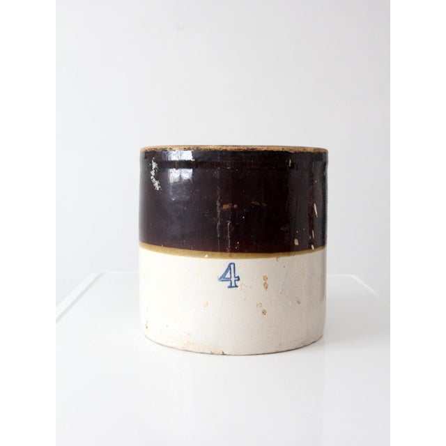 Antique Western Stoneware 4 Gallon Crock For Sale - Image 4 of 11