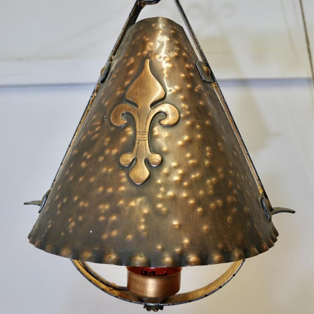 French Arts and Crafts Gothic Copper Lantern, 1890s For Sale - Image 6 of 9