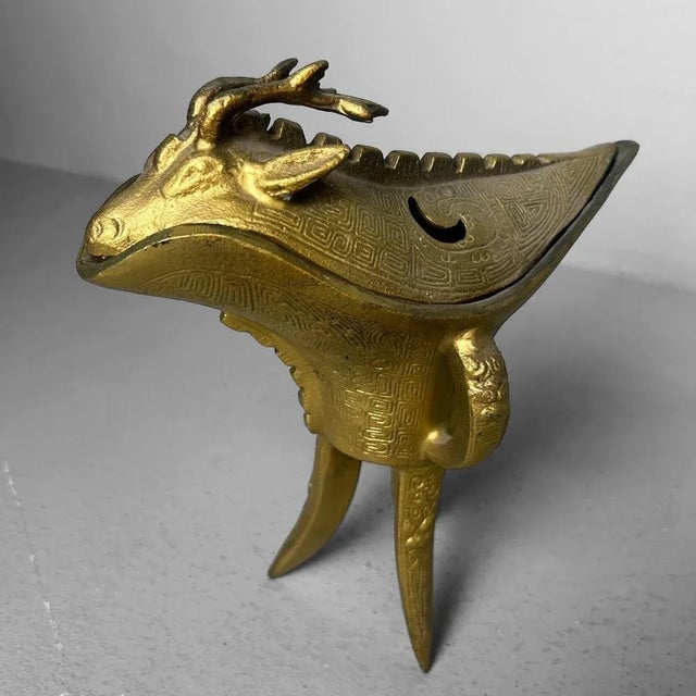 Jue Style Gilt Incense Burner, Japan, 1960s For Sale - Image 12 of 12
