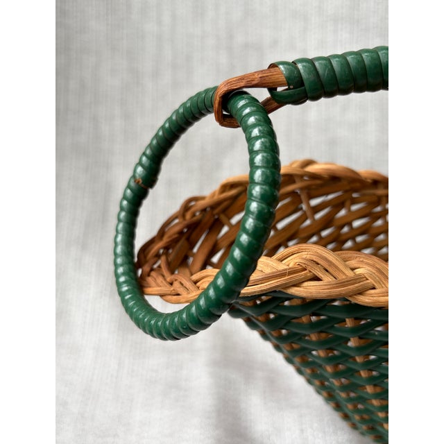 French Vintage French Wicker Wine Bottle Holder For Sale - Image 3 of 14