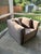 Minotti Suede Armchair in the Style of Minotti’s Suitcase Collection For Sale - Image 4 of 12