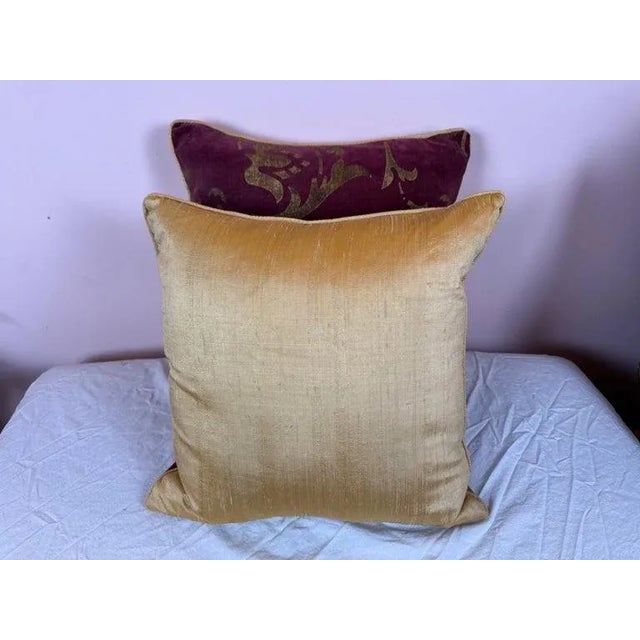 Baroque Pair of Stenciled Velvet Pillows by Nomi Textiles, Baroque Style, Usa For Sale - Image 3 of 6