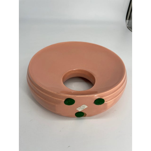 Mid-Century Ceramic Haeger Circular Pink Vase For Sale - Image 9 of 11