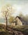Vintage Original Oil Painting Rustic Barn Landscape, Signed Hopkins, Gilt Frame For Sale - Image 4 of 6