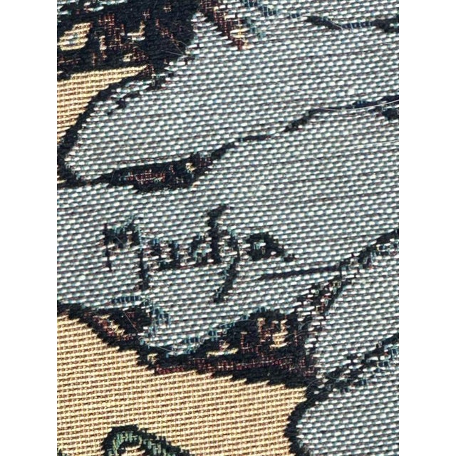 French Aubusson Style Jacquard Tapestry Winter by Alphonse Mucha, 2000s For Sale - Image 10 of 18