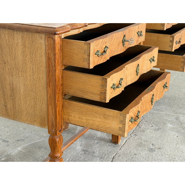 Danish Rococo Nightstands in Oak by Henning Kjærnulf, 1960s, Set of 2 For Sale - Image 6 of 12