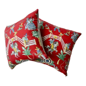 1940s Western Country Throw Pillows - A Pair