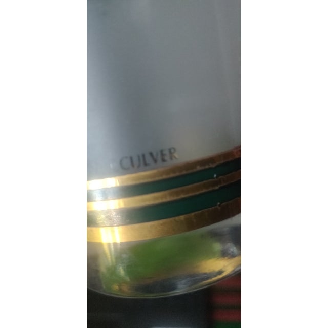 Culver Ltd. Vintage Culver Gold Rim and Green Tall Tumblers G Drinking Glasses - Set of 4 For Sale - Image 4 of 11