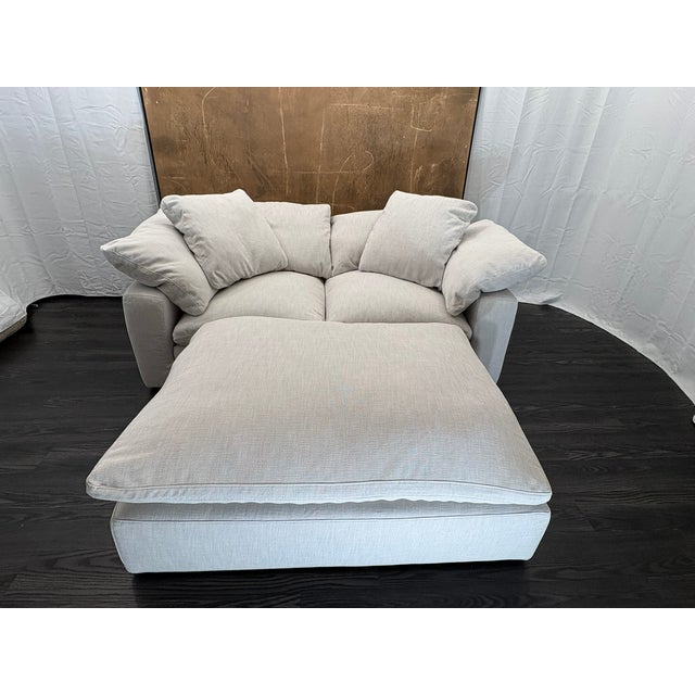 Rh Cloud Modular Sectional 3-Piece Configuration | Dove | Perennials® Performance Textured Linen Weave For Sale - Image 9 of 18