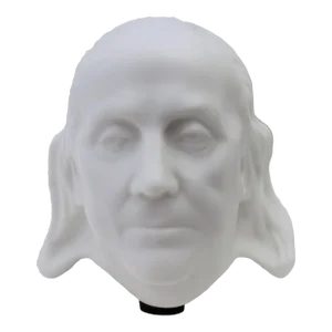 Benjamin Franklin Head Bust Lamp Finial on Bronze Hardware