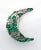 Metal Emerald Diamond Crescent Brooch For Sale - Image 7 of 11
