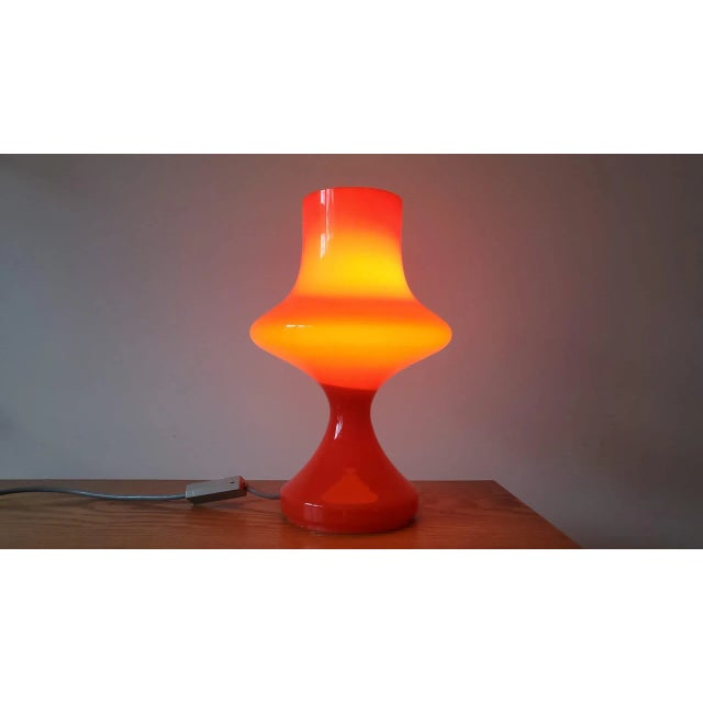 Mid-Century Glass Table Lamp, Tabery, 1970s For Sale - Image 4 of 13
