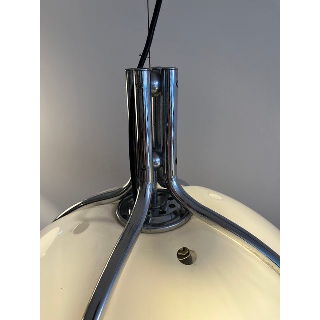 Metal Quadrifoglio Pendant Lamp attributed to Massoni Aulenti for Guzzini For Sale - Image 7 of 8