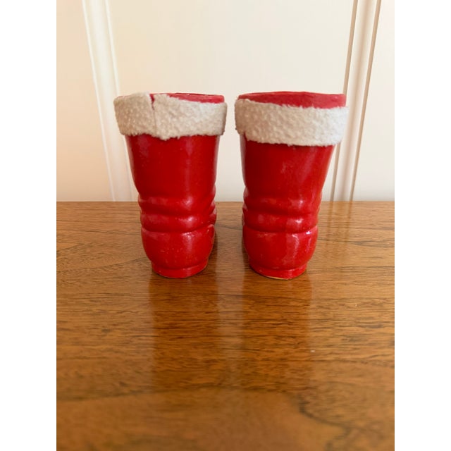 1930s Vintage 1930s Pair of Santa Boot Candy Holders Made in Germany For Sale - Image 5 of 9