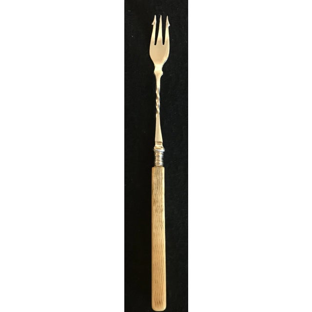 Early 20th Century British Silver and Bone Pickle Fork For Sale - Image 4 of 6