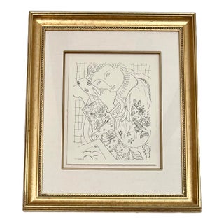Framed Reproduction Lithograph After Henri Matisse Drawing For Sale