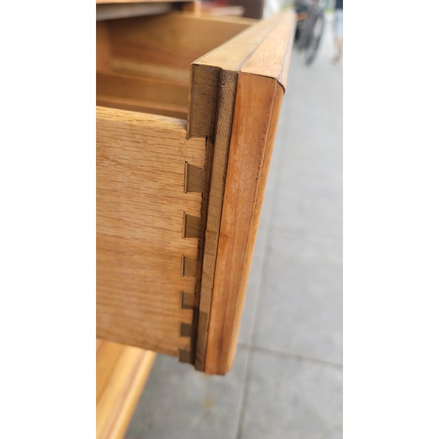 Thomasville 1960s Bohemian Mid-Century Modern Thomasville Shalimar Credenza Small Pecan Hollywood Regency For Sale - Image 4 of 12