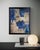 Original abstract painting by J. Kent Martin featuring layered cobalt blue, gray, cream, and warm neutral tones in a...