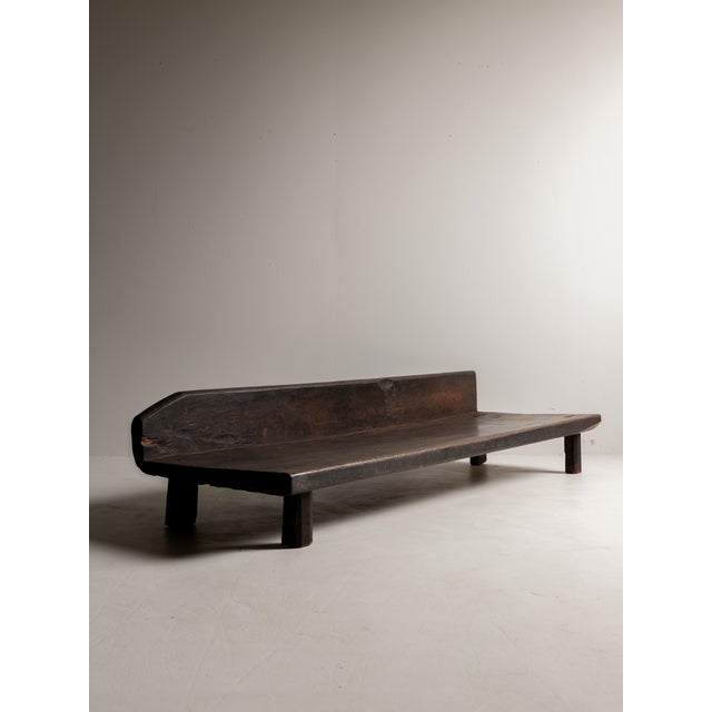Sculptural Monolithic Wood Form 19th Century Primitive Bench, Wabi Sabi Presence For Sale - Image 14 of 17