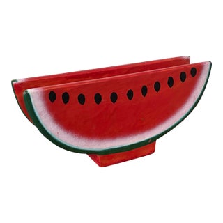 Late 20th Century Folk Art Watermelon Napkin or Letter Holder For Sale
