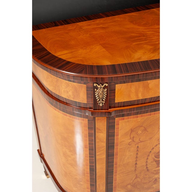 Italian Italian Myrtle Burl Credenza With Brass Ormolu Accents For Sale - Image 3 of 4