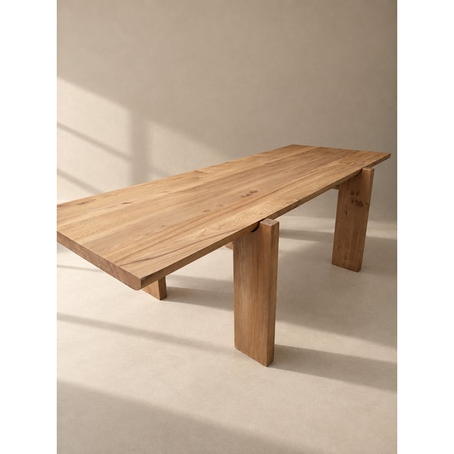 Large Brutalist Elm Dining Table by Luigi Gorgoni, 1970s For Sale - Image 9 of 11