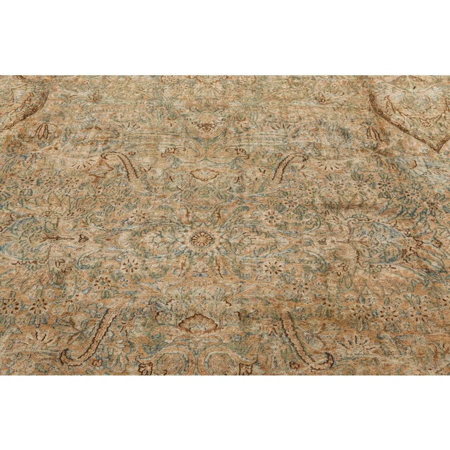 1900 - 1909 Authentic Persian Kirman Handmade Wool Rug For Sale - Image 5 of 10