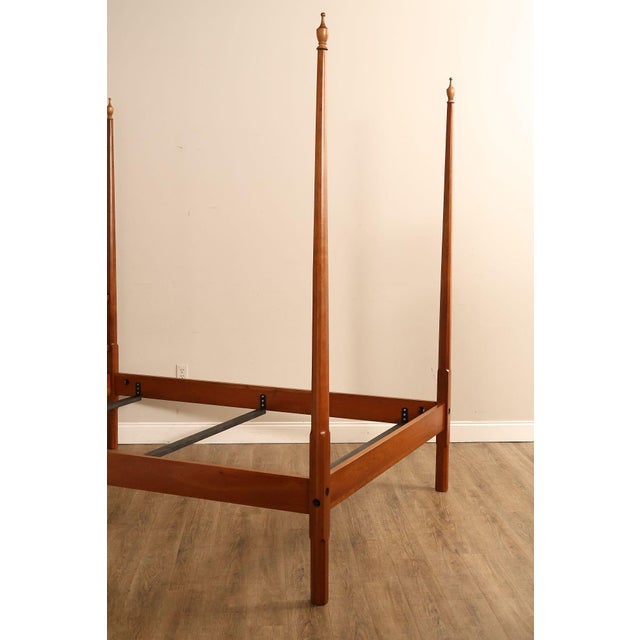 Late 20th Century Custom Quality Solid Cherry Queen Size Poster Bed For Sale - Image 5 of 18
