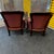 Pair of Antique Mahogany Bergere Chairs Upholstered in Burgundy and Gold Silk For Sale In New York - Image 6 of 7
