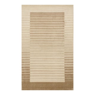 9x12 Rhea Quinn Brown Solid Geometric Modern Handmade Wool & Viscose Carpet Rug For Sale