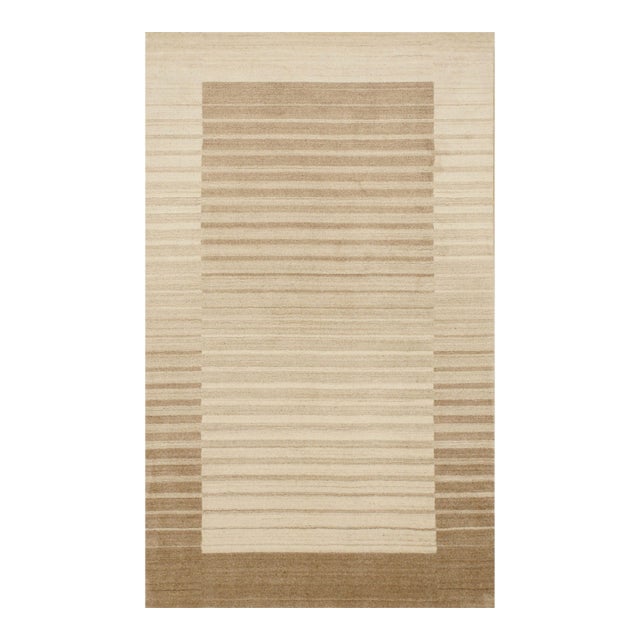 9x12 Rhea Quinn Brown Solid Geometric Modern Handmade Wool & Viscose Carpet Rug For Sale