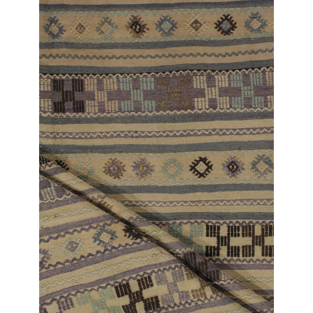 Vintage Circa 1940 Turkish Flat Weave Jajim Kilim Rug, 5ft 1in X 7ft 8in For Sale In New York - Image 6 of 9