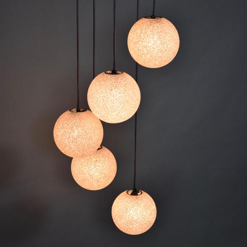 Dutch Five-Globe Pendant Lamp, 1970s For Sale - Image 6 of 16