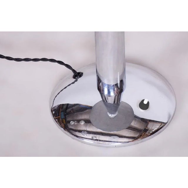 Original Artdeco Table Lamp, Chrome, Functional Electrification, Czechia, 1930s, in Good conditions. Designed 1920 to 1949...